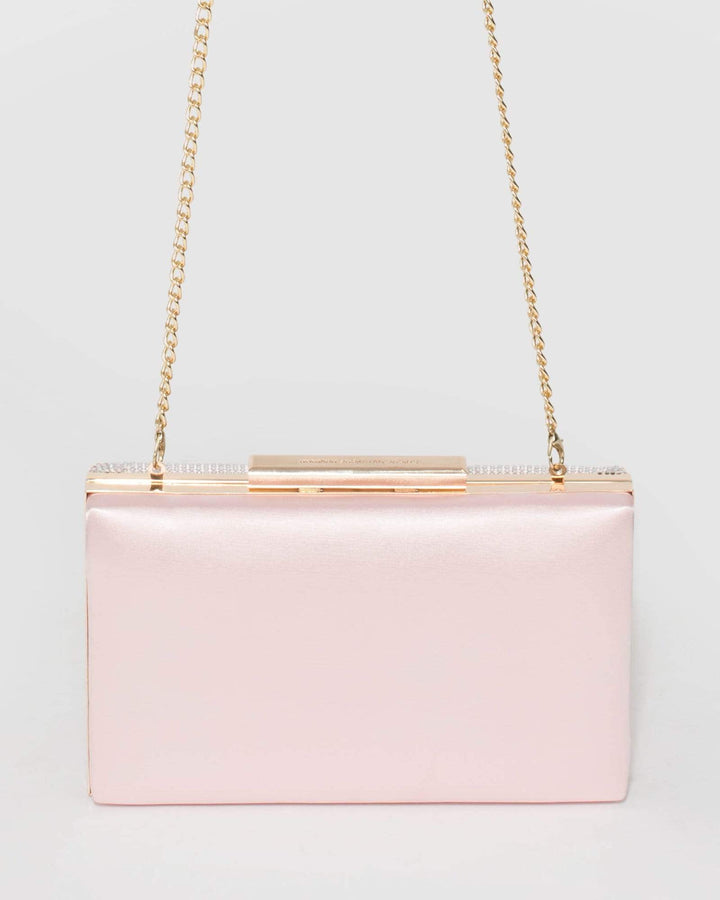 Pink Jaimi Crystal Clutch Bag | Clutch Bags