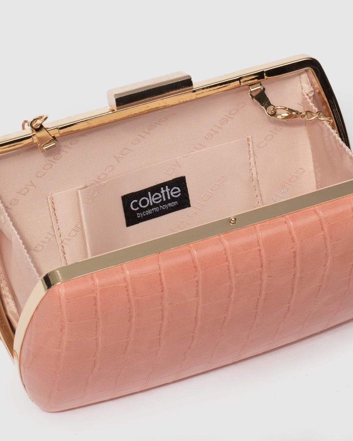 Pink Jenna Hardcase Clutch Bag | Clutch Bags