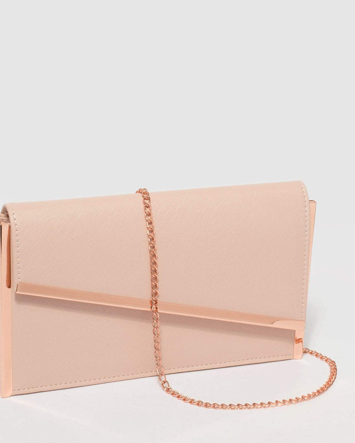 Pink Jessie Diag Bar Clutch Bag | Clutch Bags