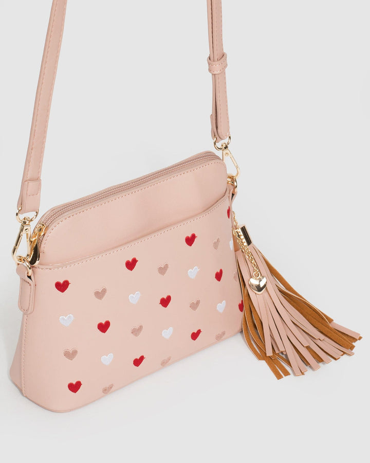 Colette by Colette Hayman Pink Karen Heart Charm Limited Edition Crossbody Bag