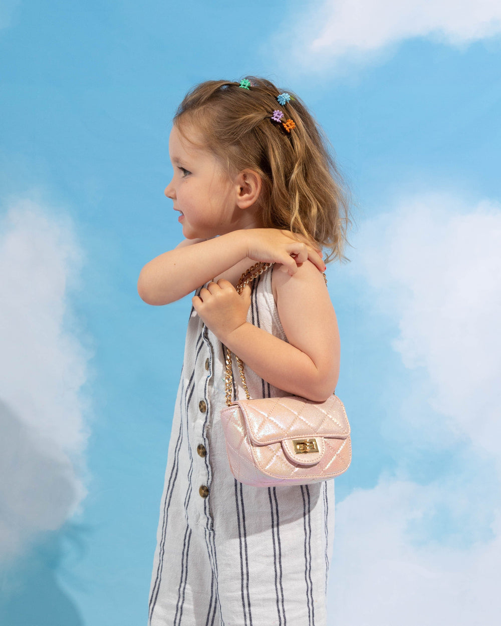 Quilted shoulder bag - Pink - Kids