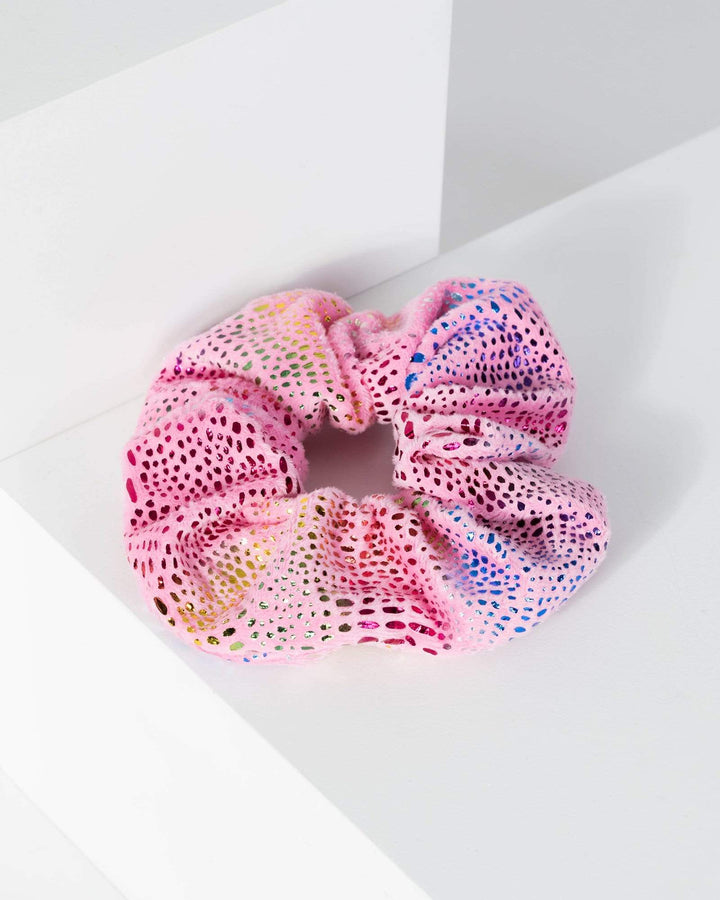 Pink Leopard Spots Print Scrunchie | Accessories