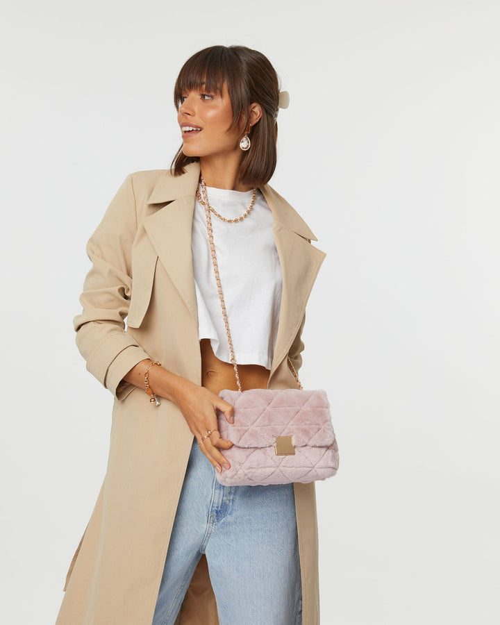 Pink Lianna Fur Bag | Crossbody Bags