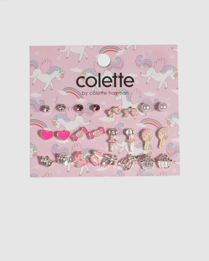 Pink Lolly and Bow Multi Stud Earrings | Earrings
