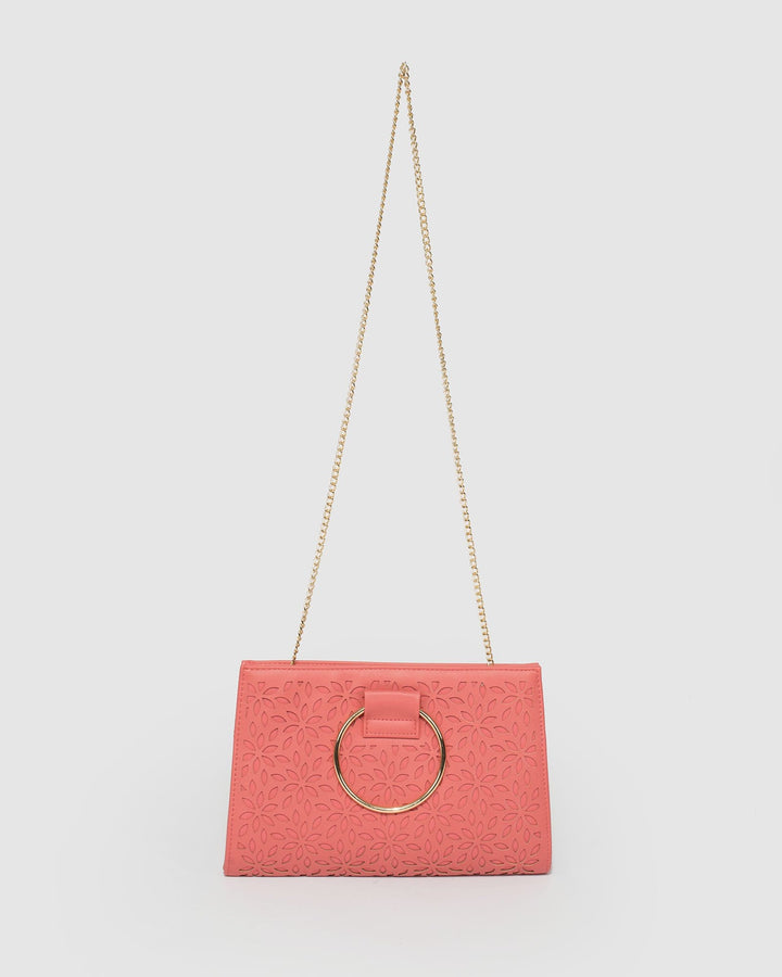 Pink Maggie Ring Punchout Clutch Bag | Clutch Bags
