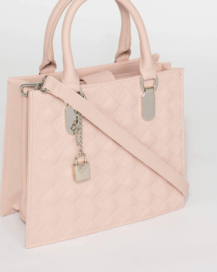 Pink Malena Quilt Tote Bag | Tote Bags