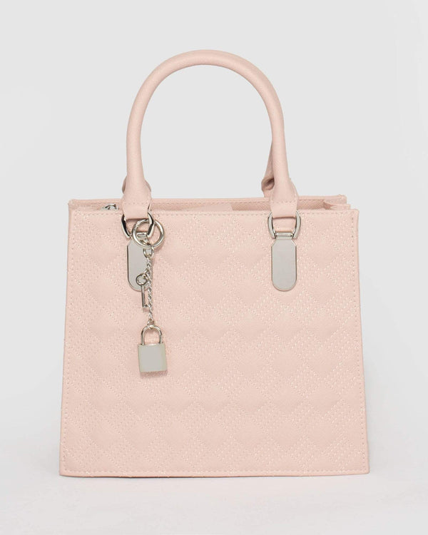 Pink Malena Quilt Tote Bag | Tote Bags