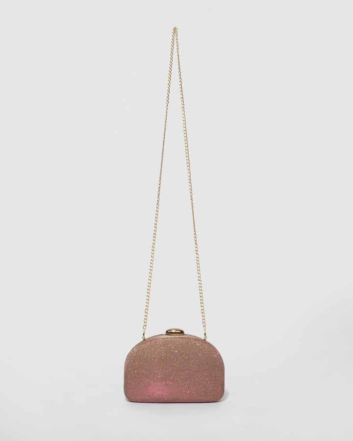 Pink Mia Glitter Clutch Bag | Clutch Bags