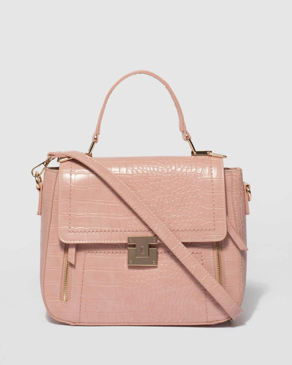 Pink Mia Top Handle Bag | Tote Bags