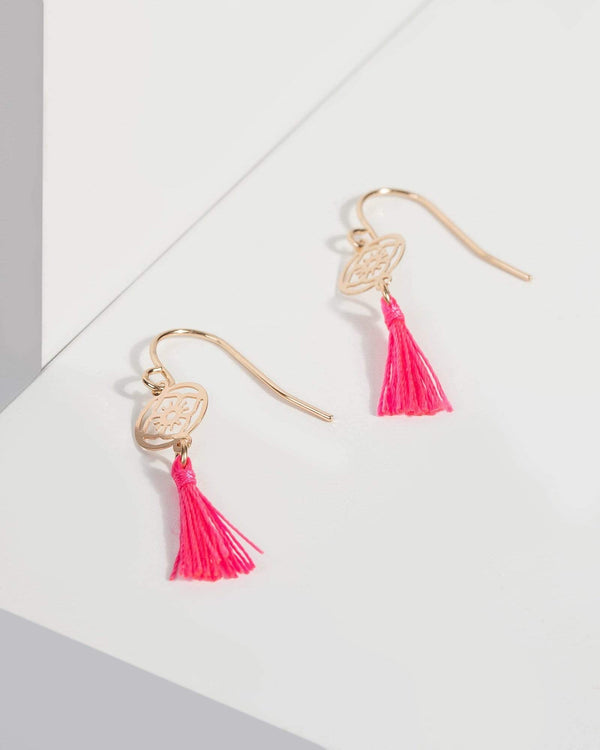 Pink Mini Thin Twisted Hoop Earrings | Earrings