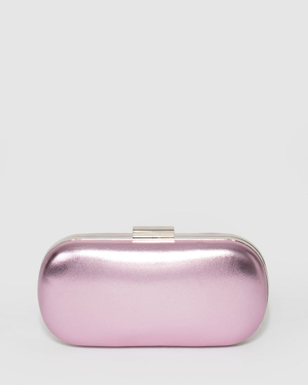Pink Monika Hardcase Clutch Bag | Clutch Bags