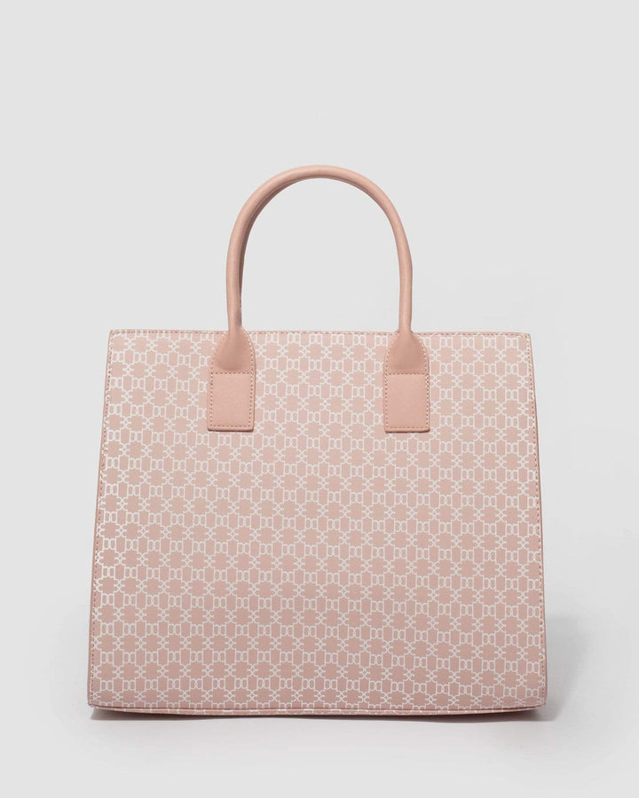 Pink Monogram Mila Lock Tote Bag | Tote Bags