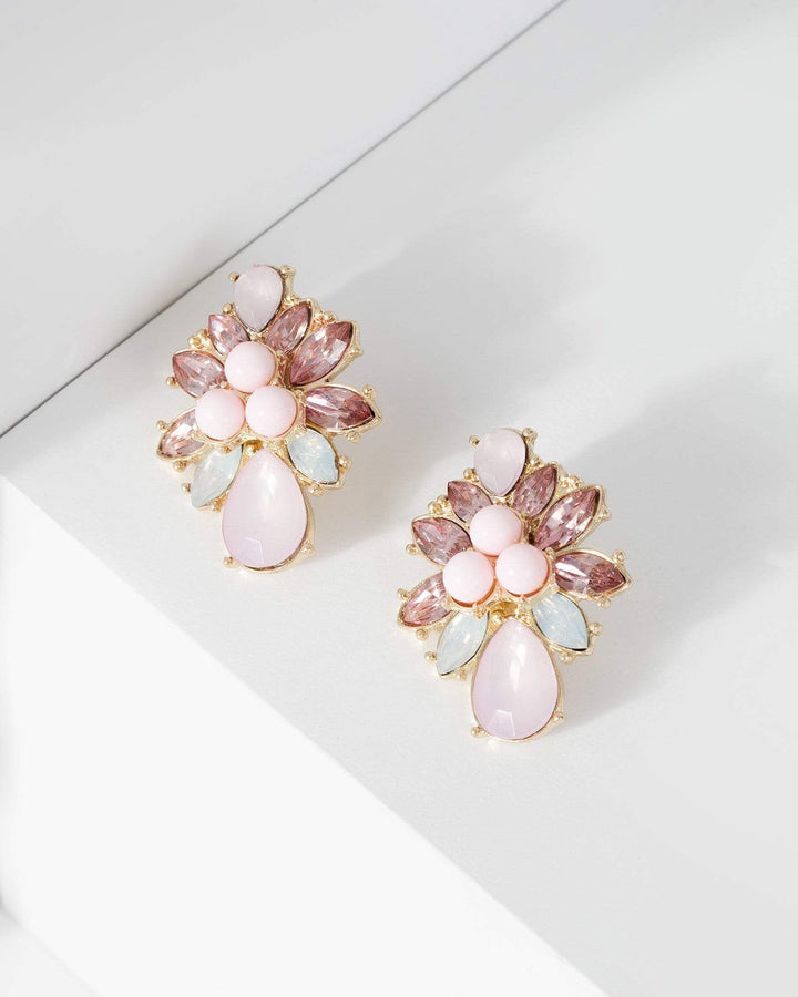Pink Multi Crystal Bead Drop Earrings | Earrings