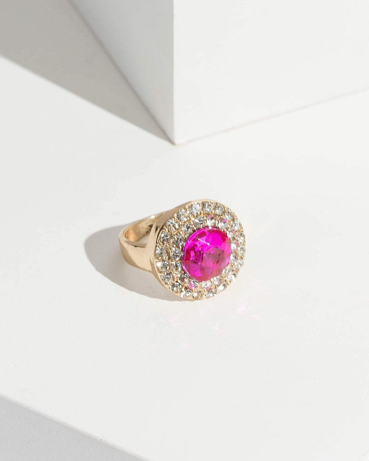 Pink Multi Round Crystal Ring | Rings