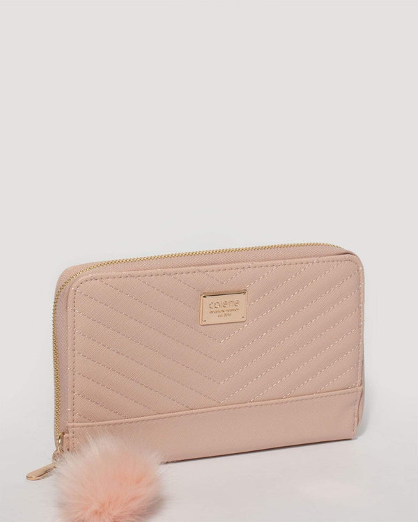 Pink Nina Travel Wallet With Gold Hardware | Travel Wallets