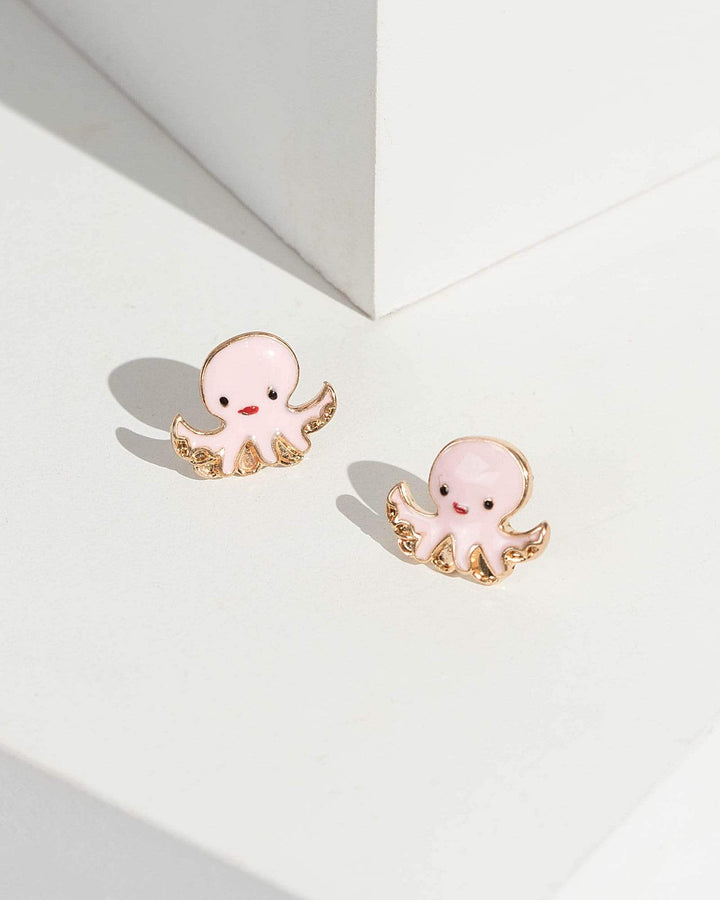 Pink Octopus Stud Earrings | Earrings