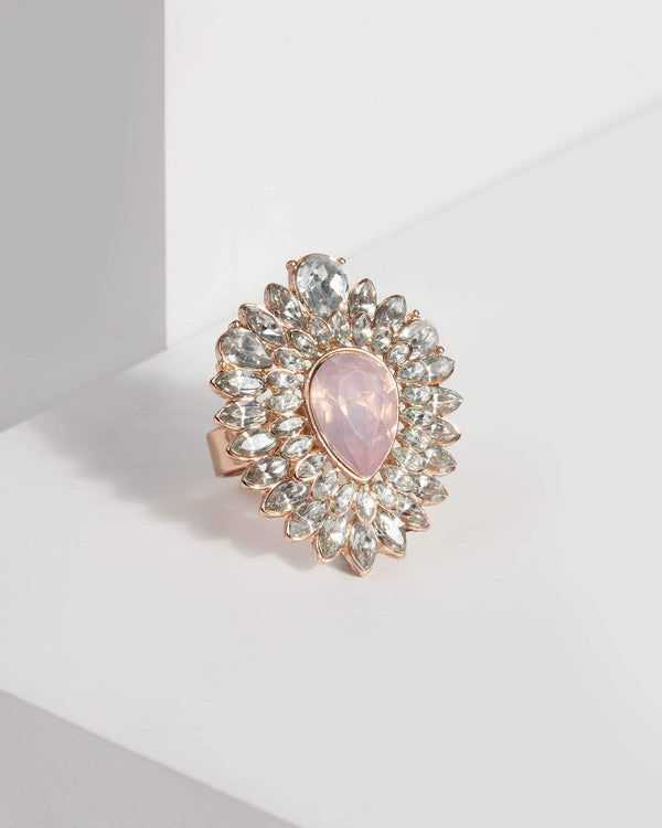 Pink Oversize Crystal Ring | Rings