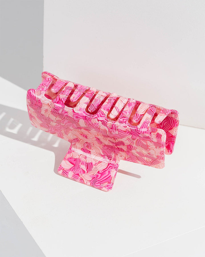 Colette by Colette Hayman Pink Pattern Rectangle Claw Clip
