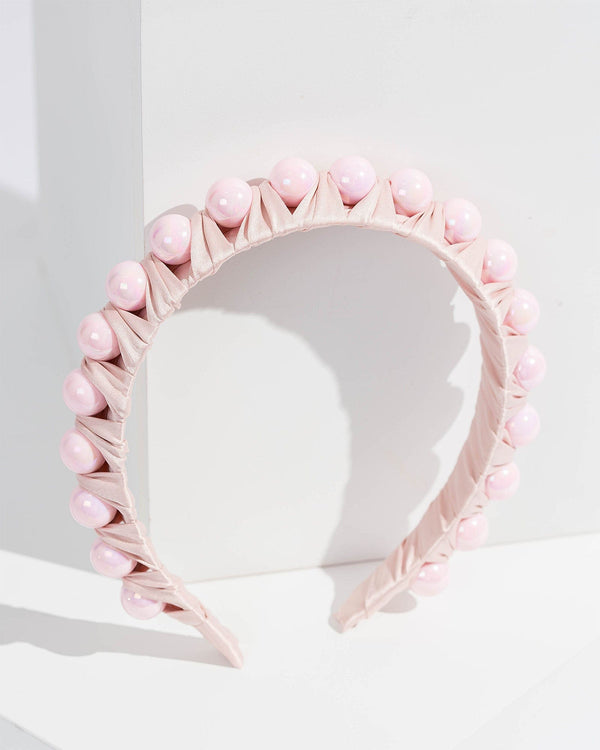 Colette by Colette Hayman Pink Pearl And Fabric Detail Headband