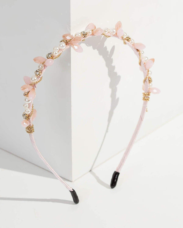 Colette by Colette Hayman Pink Pearl And Stone Detail Headband