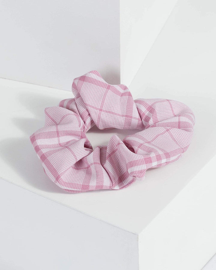 Pink Plaid Scrunchie | Accessories