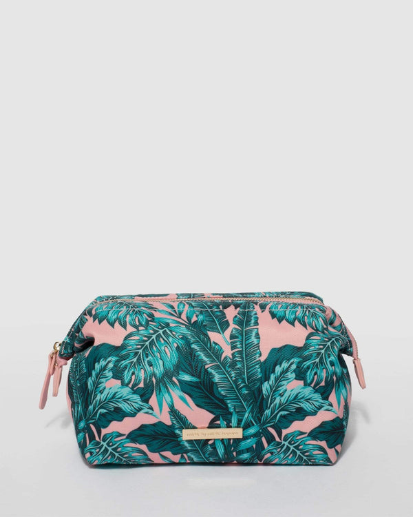 Pink Print Structured Makeup Bag | Cosmetic Cases