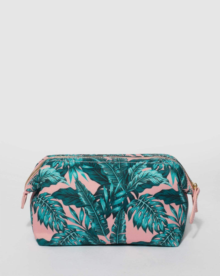 Pink Print Structured Makeup Bag | Cosmetic Cases