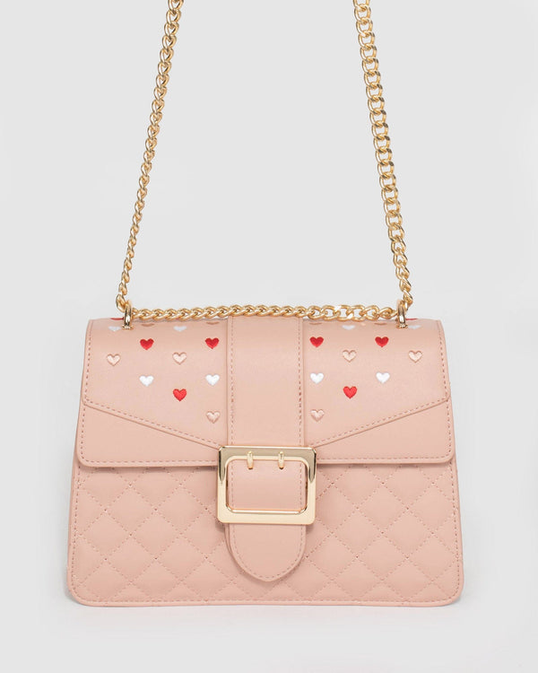 Pink Rachel Heart Crossbody Bag | Crossbody Bags
