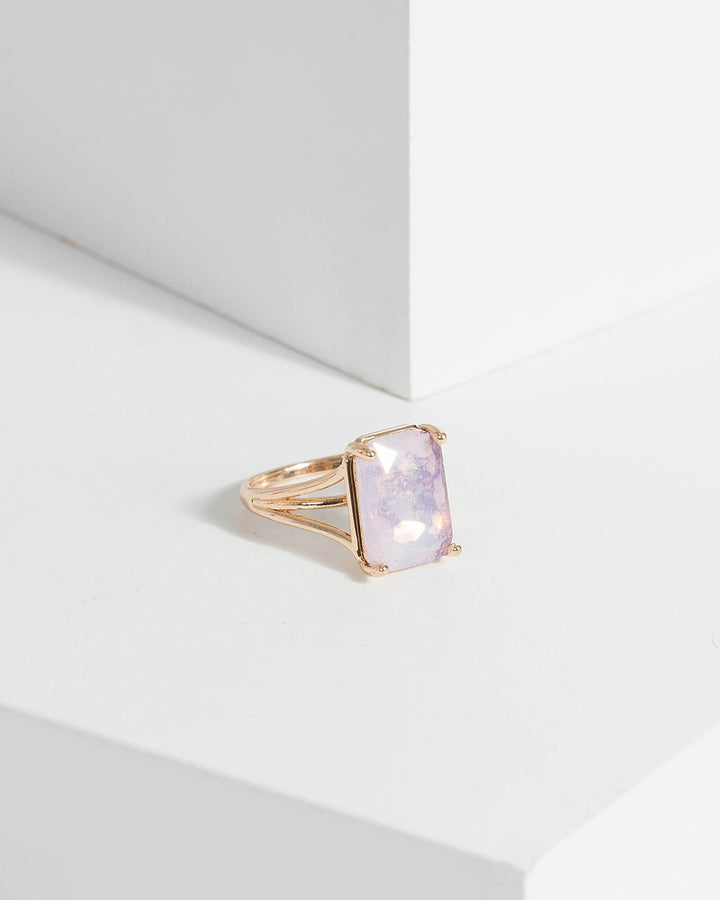 Pink Rectangle Crystal Ring | Rings
