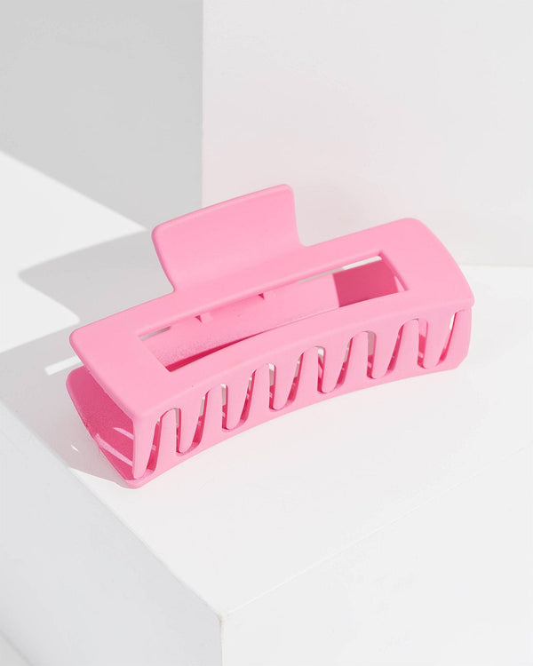 Colette by Colette Hayman Pink Rectangle Matte Claw Clip