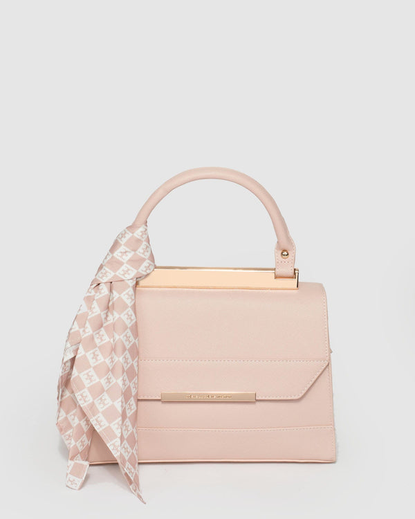 Pink Renee Scarf Panel Tote Bag | Tote Bags