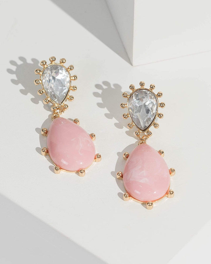Pink Resin Tear Drop Earrings | Earrings