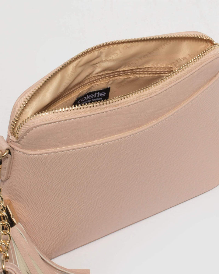 Pink Saffiano Crossbody Bag | Crossbody Bags