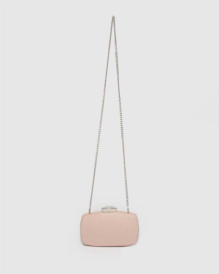 Pink Saffiano Samara Hardcase Clutch Bag | Clutch Bags