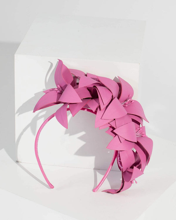 Pink Side Flower Detail Headband | Hair Accessories