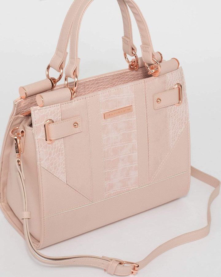 Pink Steph Multi Panel Tote Bag | Tote Bags