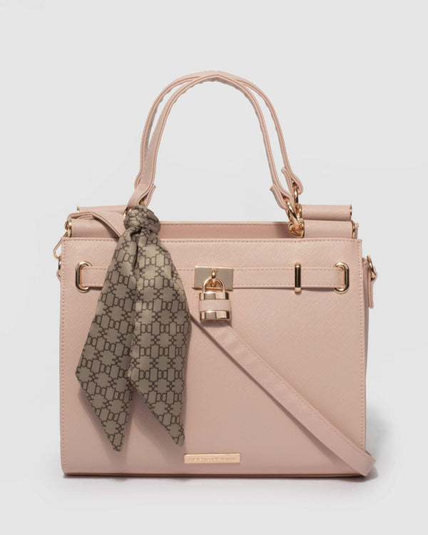 Pink Stephanie Square Scarf Tote Bag | Tote Bags