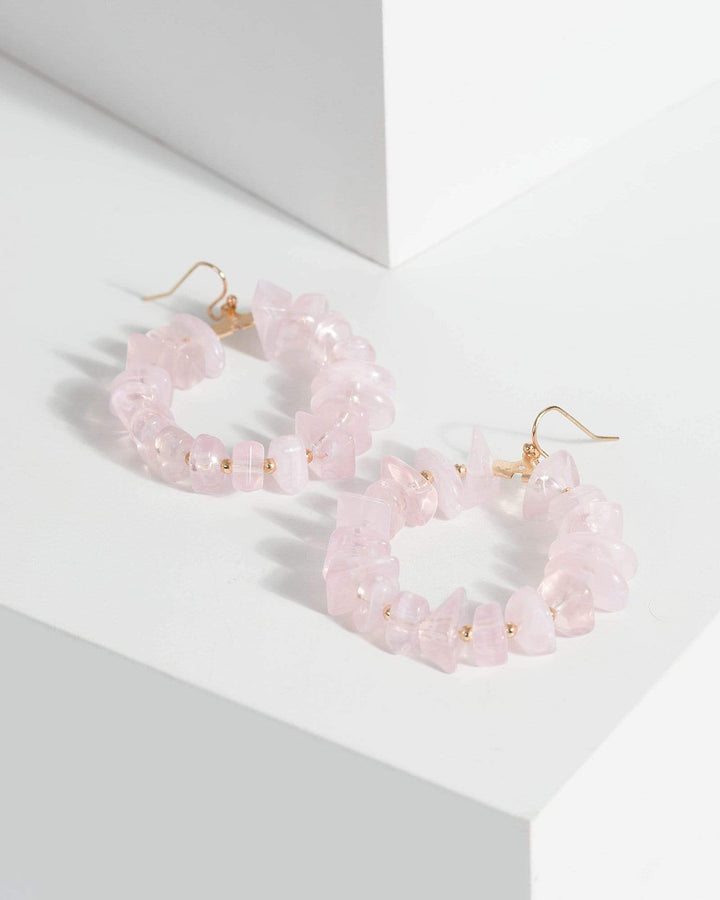 Pink Stone Cluster Ring Drop Earrings | Earrings