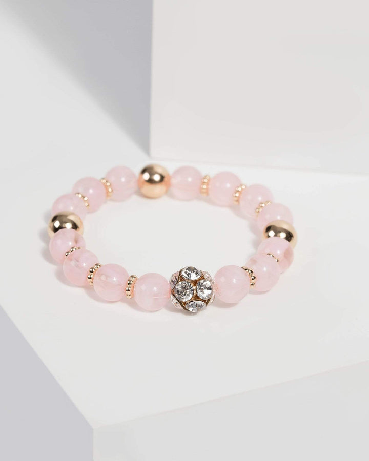 Pink Stretch Beaded Bracelet | Wristwear