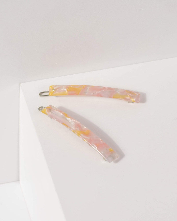 Pink Summer Acrylic Hair Clips | Accessories