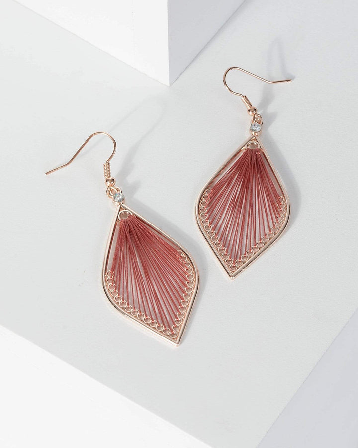 Pink Threaded Drop Earrings | Earrings