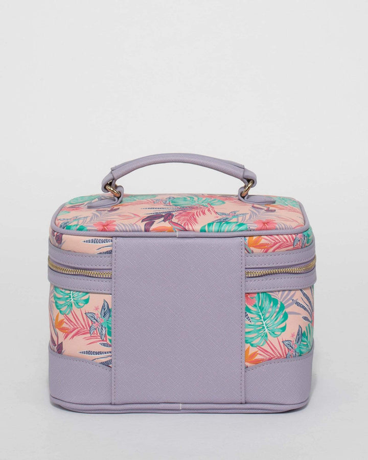 Pink Tropical Print Cosmetic Case Pack | Cosmetic Cases