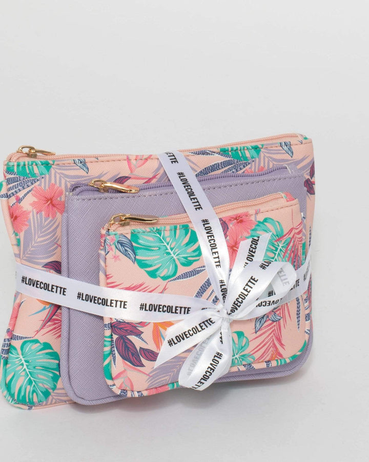Pink Tropical Print Purse Gift Set | Purses