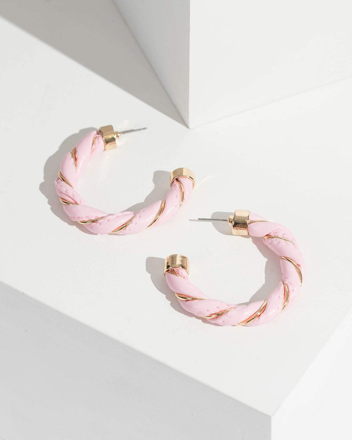 Colette by Colette Hayman Pink Twisted Detail Hoop Earrings