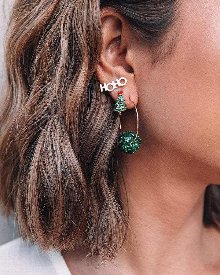 Pom Pom Detail Hoop Earrings | Earrings