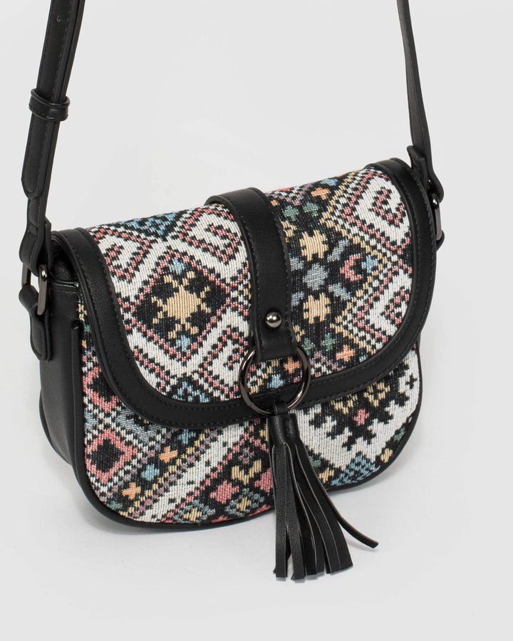 Print Chrissy Saddle Bag | Crossbody Bags