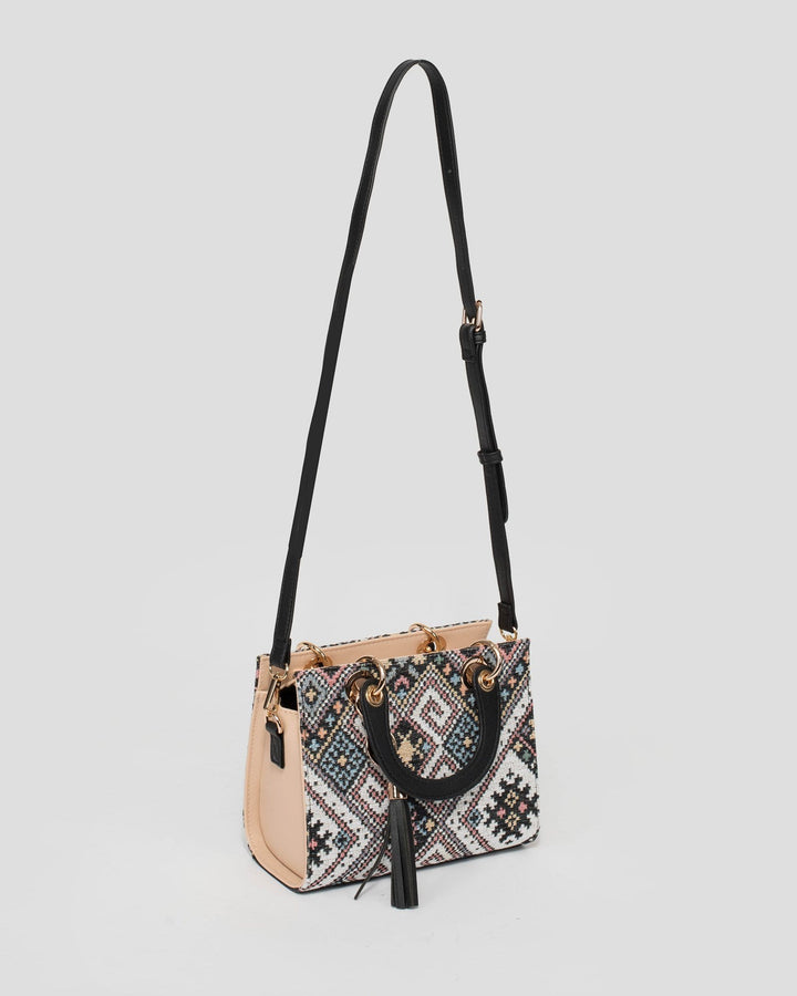 Print Ella Tassel Tote Bag | Mini Bags