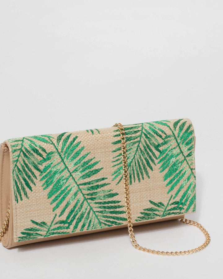 Print Sara Palm Clutch Bag | Clutch Bags