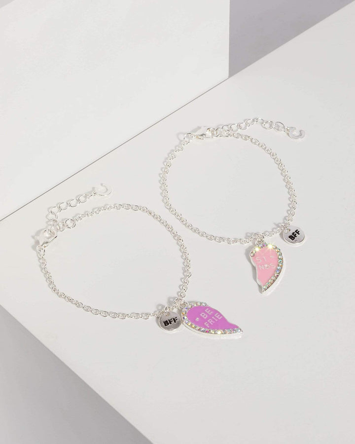 Purple Best Friend Crystal Heart Bracelet | Wristwear
