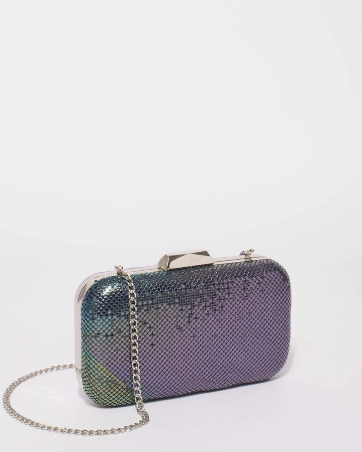 Purple Chainmail Hardcase Clutch Bag | Clutch Bags